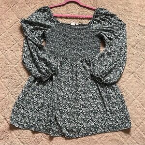 GAP Floral Smock Mini Dress‎ Women's Size L Tall